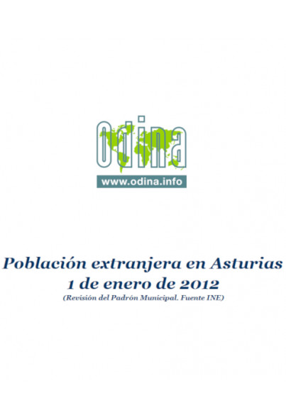 Población Extranjera en Asturias. Año 2012