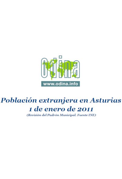 Población Extranjera en Asturias. Año 2011