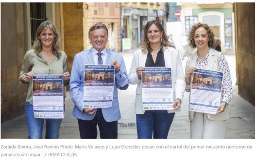 El Ayuntamiento de Oviedo pide 140 voluntarios para el primer recuento nocturno de personas sin hogar